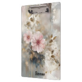 ピンクとゴールドのわびさびの花 クリップボード (左)
