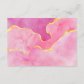 ピンクとゴールドのアゲートの結婚式の披露宴 エンクロージャーカード (裏面)