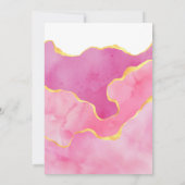 ピンクとゴールドのアゲートエンゲージメントパーティー 招待状 (裏面)