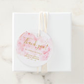 ピンクとゴールドのウェディングシャワーお礼 フェイバータグ (インサイチュ)