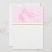 ピンクとゴールドのキリン 赤ちゃん歓迎会 招待状 (裏面)