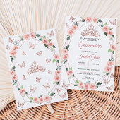 ピンクとゴールドのキンセañera 招待状