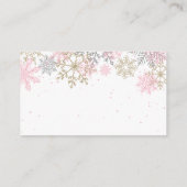 ピンクとゴールドのグリッター雪の結晶の赤ちゃんのための本 エンクロージャーカード (裏面)