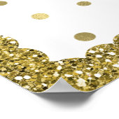 ピンクとゴールドのグリッター ユニコーン 女の子の寝室 幼児用寝室 ポスター (角)