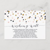 ピンクとゴールドのコンフェッティドット ウィッシングウェル カード (正面)