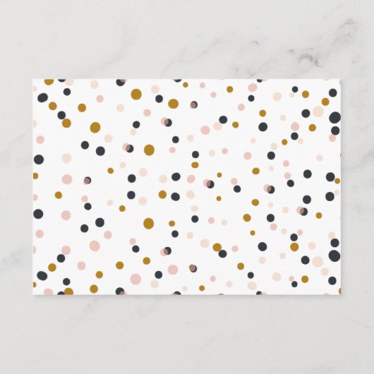 ピンクとゴールドのコンフェッティドット ウィッシングウェル カード (裏面)