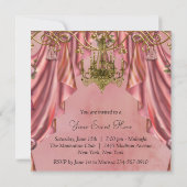 ピンクとゴールドのシャンデリアパーティー招待状 招待状 (裏面)