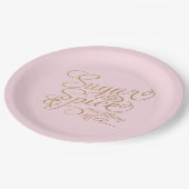 ピンクとゴールドのシュガーアンドスパイスの紙皿 ペーパープレート (アングル)