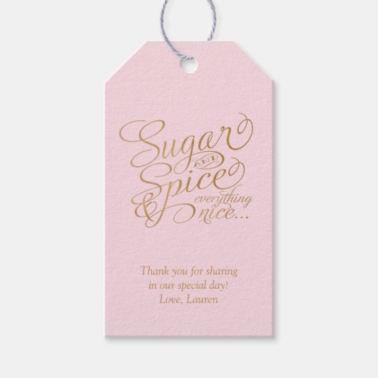 ピンクとゴールドのシュガー＆スパイス　ギフトタグ ギフトタグ (正面)