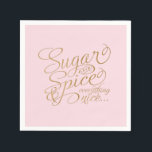 ピンクとゴールドのシュガー＆スパイス ナプキン スタンダードカクテルナプキン<br><div class="desc">シュガーとスパイスと全てが素敵！このナプキンにはピンクと疑似ゴールドのアートが特徴です。</div>