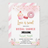 ピンクとゴールドのスイート ブライダル シャワー招待状 招待状 (正面/裏面)