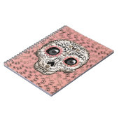 ピンクとゴールドのスカル ファンシーキュート ノートブック (左側)