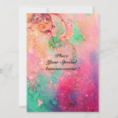 ピンクとゴールドのスパークルがキュートな花の妖精 招待状 (裏面)