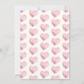 ピンクとゴールドのハートバレンタインベイビーシャワー 招待状 (裏面)