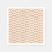 ピンクとゴールドのハート xoxo バレンタインパーティー スタンダードカクテルナプキン (正面)