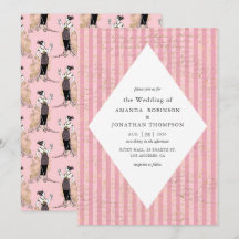 ピンクとゴールドのパリをテーマにしたカリグラフィーウェディング