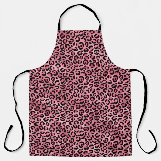 ピンクとゴールドのヒョウ柄シリーズ デザイン2 エプロン (正面)
