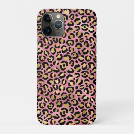 ピンクとゴールドのヒョウ柄シリーズ デザイン 15 iPhone 11 PROケース