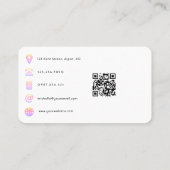 ピンクとゴールドのファッションデザイナーQRコード 名刺 (裏面)