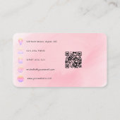 ピンクとゴールドのファッションデザイナーQRコード 名刺 (裏面)