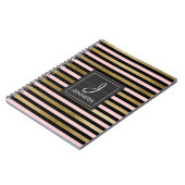 ピンクとゴールドのフォイルのモノグラムのスティップノート ノートブック (左側)