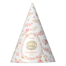 ピンクとゴールドのフラワーベイビーシャワー（女の子用）