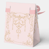 ピンクとゴールドのフランスアンティークウェディング フェイバーボックス (裏面)