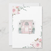 ピンクとゴールドのフランスカフェパティスリーの女の子の誕生日 招待状 (裏面)