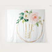 ピンクとゴールドのブライダルシャワー背景写真撮影用ブース タペストリー (正面(横))