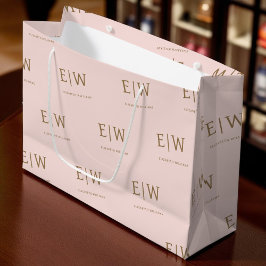 ピンクとゴールドのブランド企業パッケージング ラージペーパーバッグ