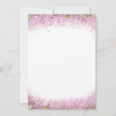 ピンクとゴールドのブルネット人魚ベビーシャワー 招待状 (裏面)