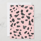 ピンクとゴールドのブーツとバブル ブライズシャワー 招待状 (裏面)