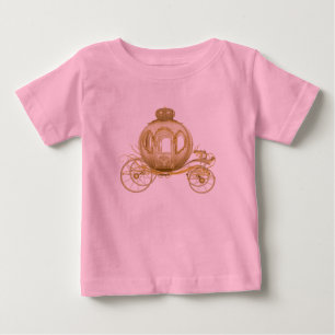 ピンクとゴールドのプリンセスの馬車 ベビーガール ベビーTシャツ