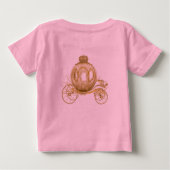 ピンクとゴールドのプリンセスの馬車　ベビーガール ベビーTシャツ (裏面)