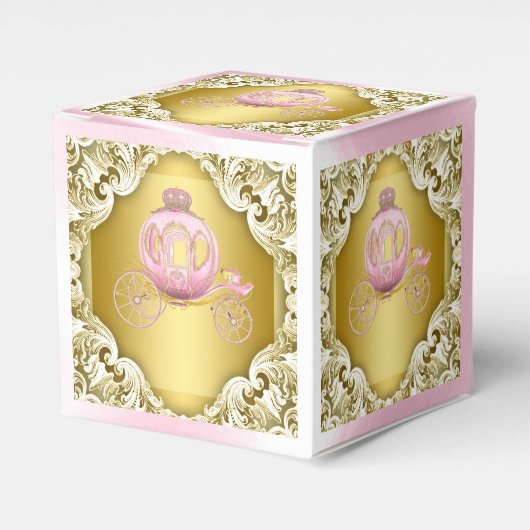ピンクとゴールドのプリンセス フェイバーボックス (正面サイド)