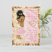 ピンクとゴールドのベイビーシャワー・エスニック 招待状 (スタンド正面)