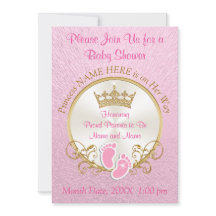 ピンクとゴールドのベビーシャワー招待状をカスタマイズする