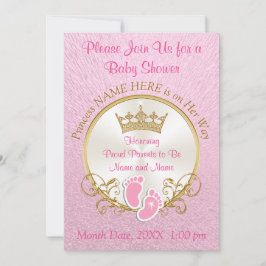 ピンクとゴールドのベビーシャワー招待状をカスタマイズする 招待状