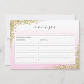 ピンクとゴールドのレシピカード 招待状 (正面)