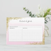 ピンクとゴールドのレシピカード 招待状 (スタンド正面)