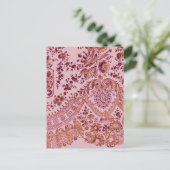 ピンクとゴールドのレース ポストカード (スタンド正面)