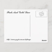 ピンクとゴールドのレース ポストカード (裏面)