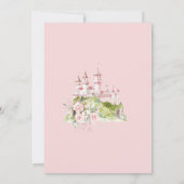 ピンクとゴールドのロイヤルプリンセスベイビーシャワー 招待状 (裏面)