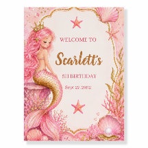 ピンクとゴールドの人魚の誕生日