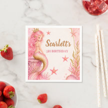 ピンクとゴールドの人魚の誕生日