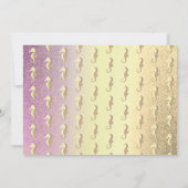 ピンクとゴールドの人魚 1歳の誕生日 招待状 (裏面)