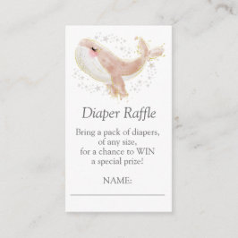 ピンクとゴールドの可愛いクジラの絵本 ベビーシャワー エンクロージャーカード