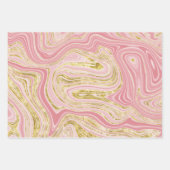 ピンクとゴールドの大理石のような見た目 ラッピングペーパーシート (正面2)