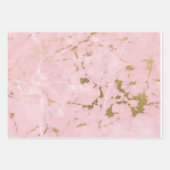 ピンクとゴールドの大理石 ラッピングペーパーシート (正面2)