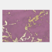 ピンクとゴールドの大理石 ラッピングペーパーシート (正面)